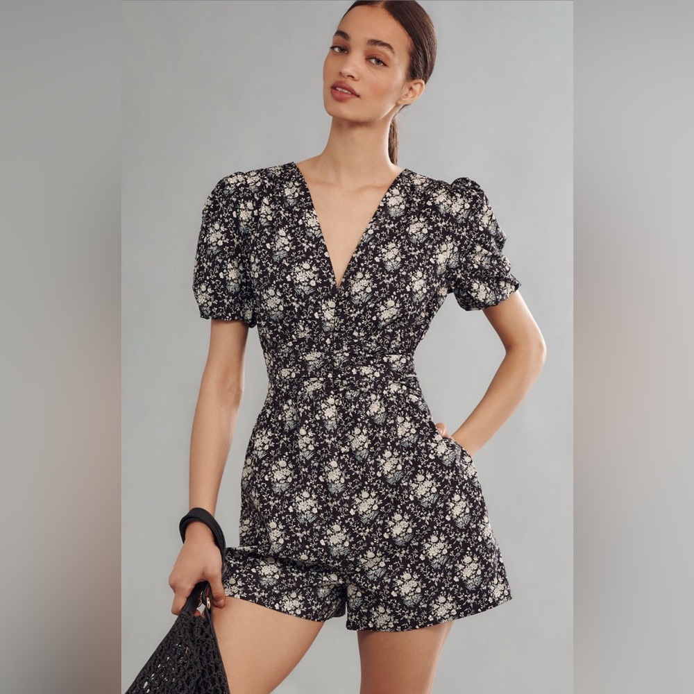 ✨ Anthropologie Katerina Button-Front Romper Sz XL